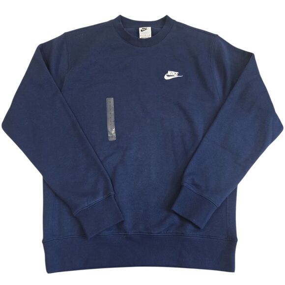 Nike Men's Club Fleece Crewneck Sweatshirt Navy Blue BV2662-410 Size Small NWT - Picture 4 of 12